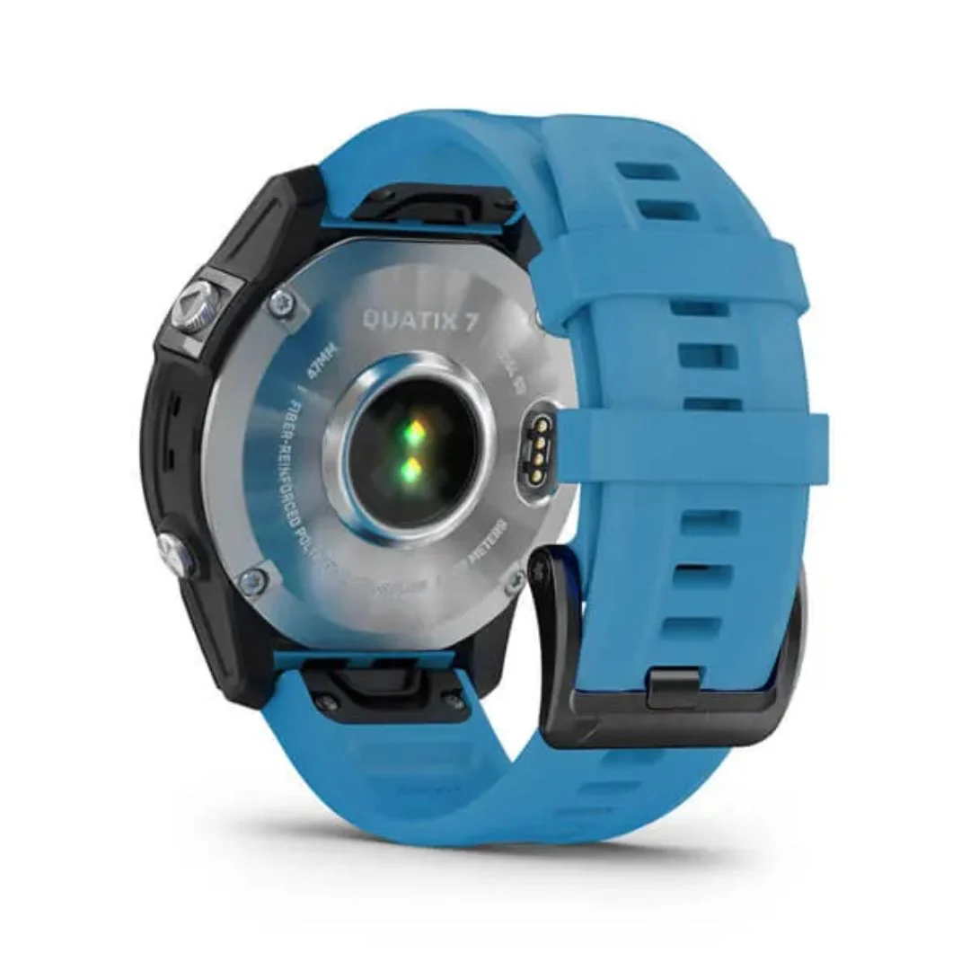 Garmin Quatix 7, teräs ja sininen silikoniranneke, GPS-veneilyälykello 010-02540-61 - Image 5