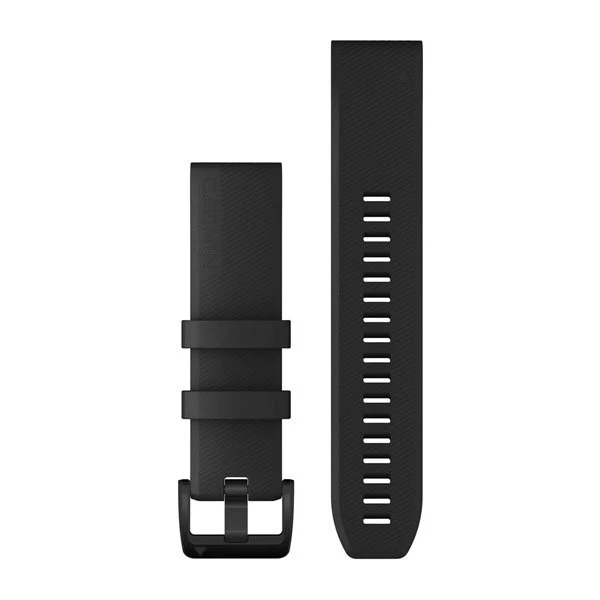 Garmin QuickFit 22mm ranneke, musta silikoni, mustat teräksiset kiinnitykset 010-12901-00