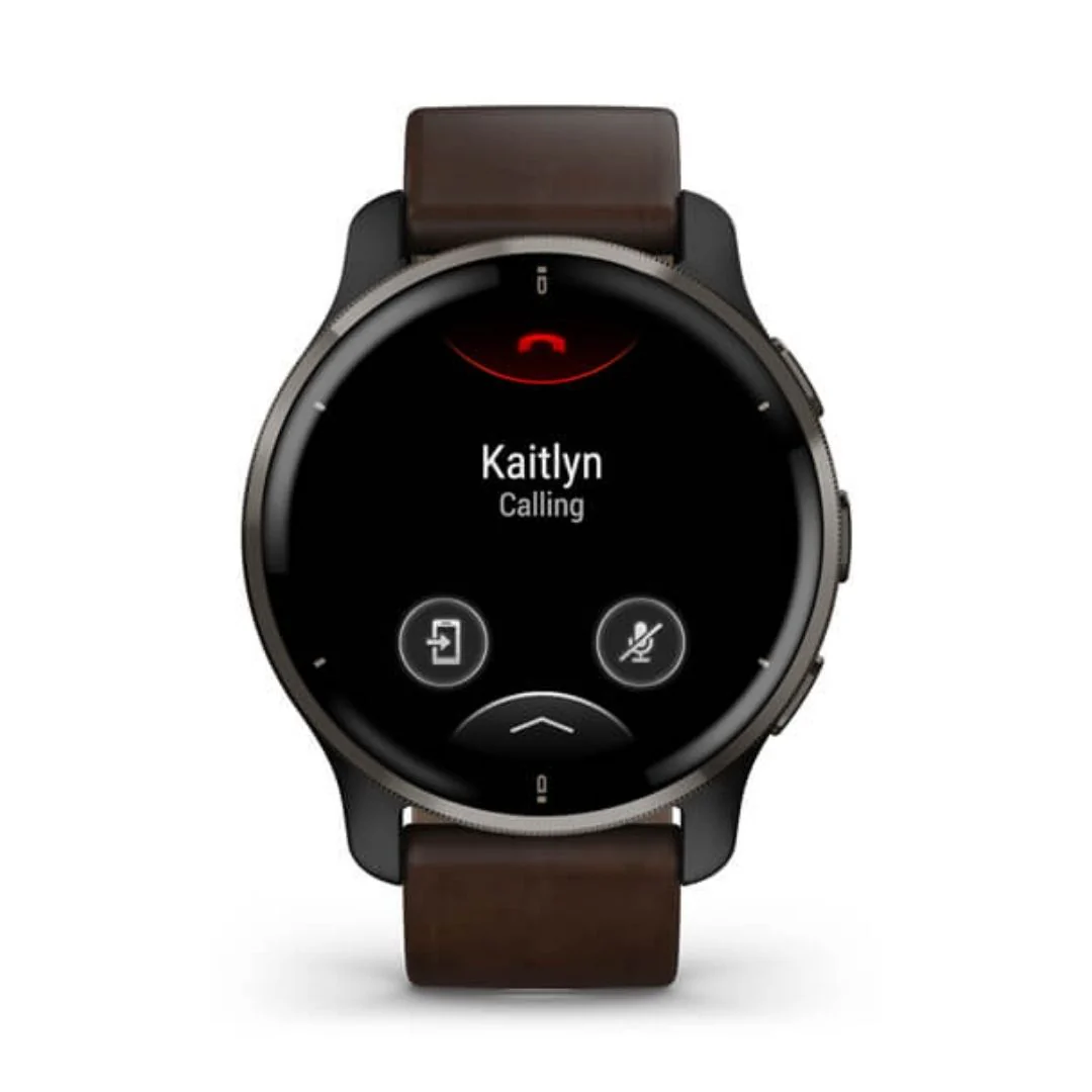 Garmin Venu 2 Plus graniitinharmaa ja ruskea nahkaranneke, Amoled GPS-älykello 010-02496-15 - Image 2