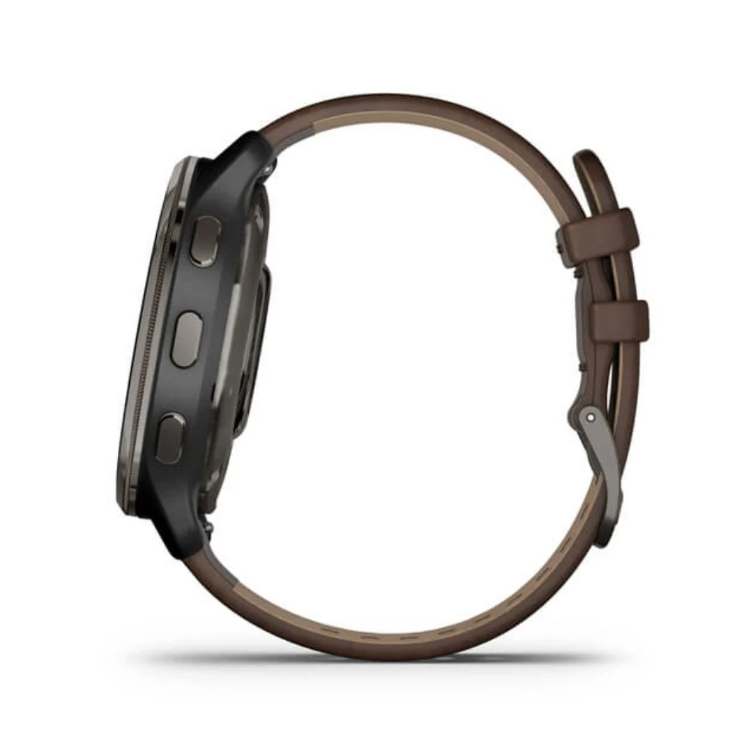 Garmin Venu 2 Plus graniitinharmaa ja ruskea nahkaranneke, Amoled GPS-älykello 010-02496-15 - Image 5