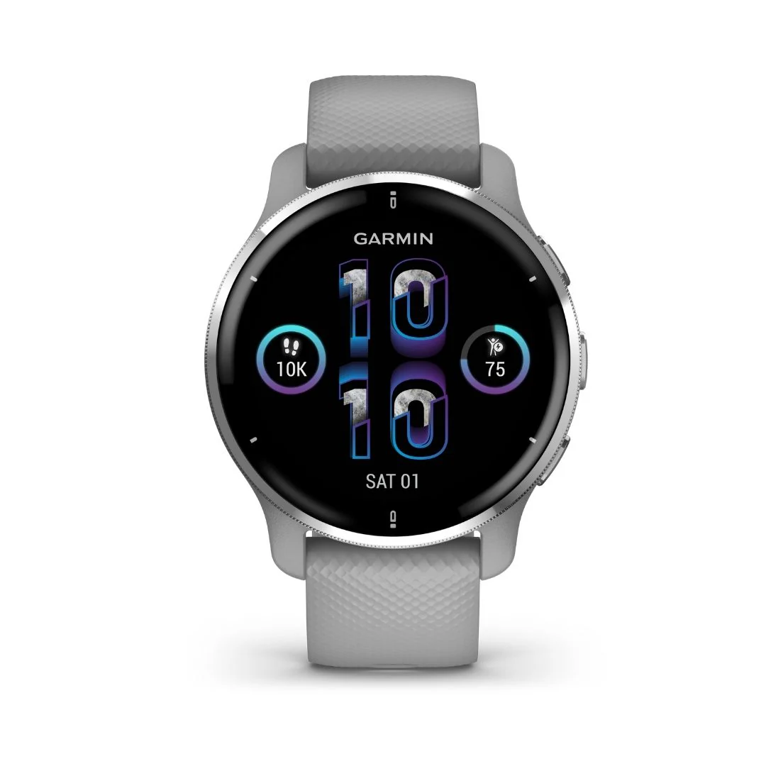 Garmin Venu 2 Plus hopea ja puuterinharmaa, Amoled GPS-älykello 010-02496-10 - Image 2