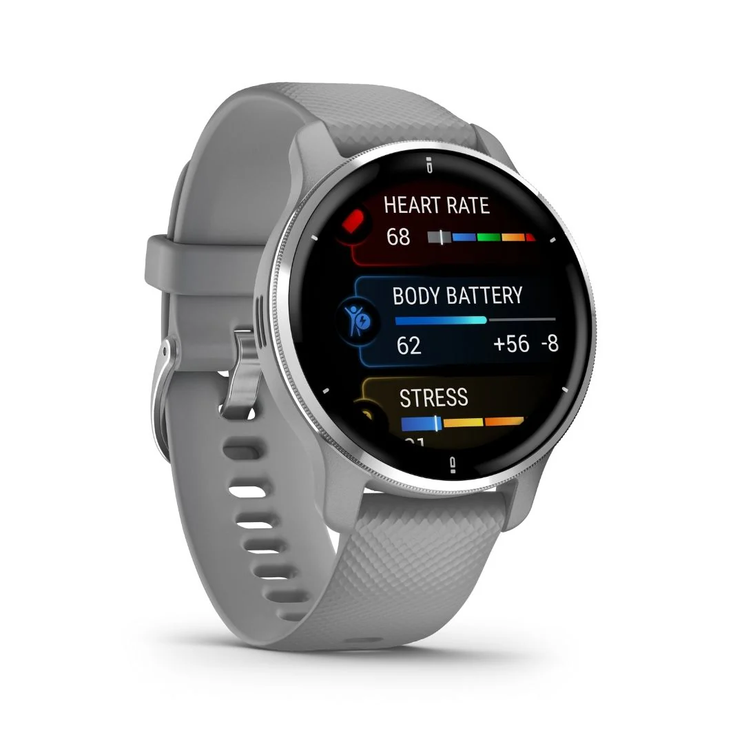 Garmin Venu 2 Plus hopea ja puuterinharmaa, Amoled GPS-älykello 010-02496-10 - Image 3