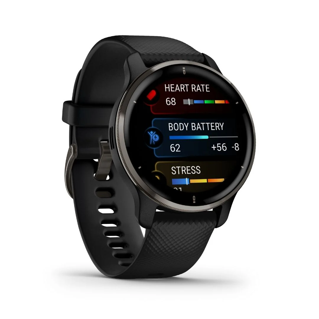 Garmin Venu 2 Plus tummanharmaa ja musta, Amoled GPS-älykello 010-02496-11 - Image 3