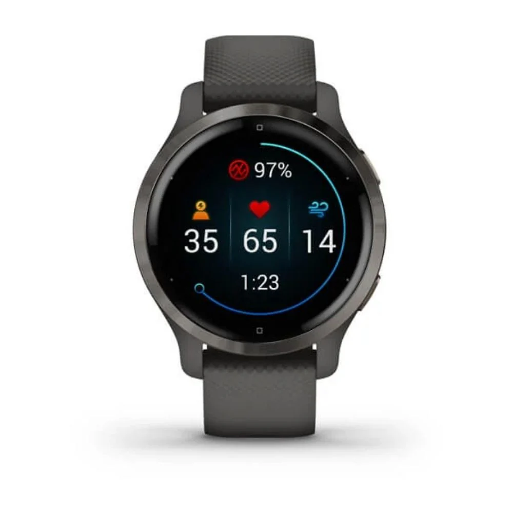 Garmin Venu 2S tummanharmaa, Amoled GPS-älykello 010-02429-10 - Image 2