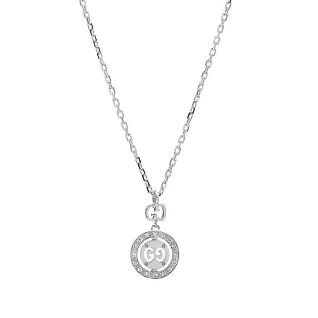 Gucci Icon Twirl Pendant kaulakoru, valkokultaa, 086YBB202064001