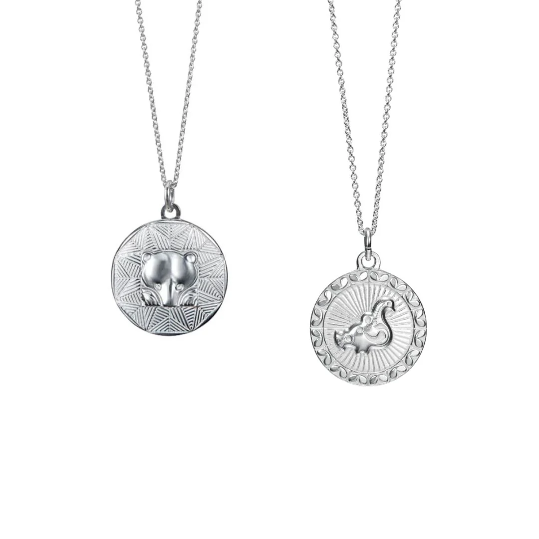 Kalevala Amuletti Taikalintu ja Pohjankarhu lahjasetti, hopea