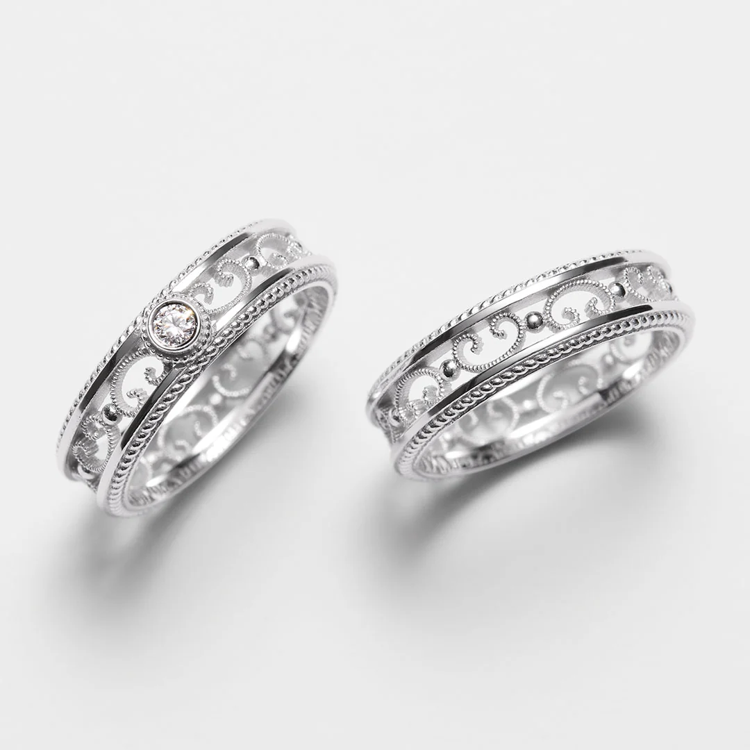 Kalevala Filigraani sormus, 14K valkokulta, 0,06ct, Kalevala Love, 541000501D - Image 3