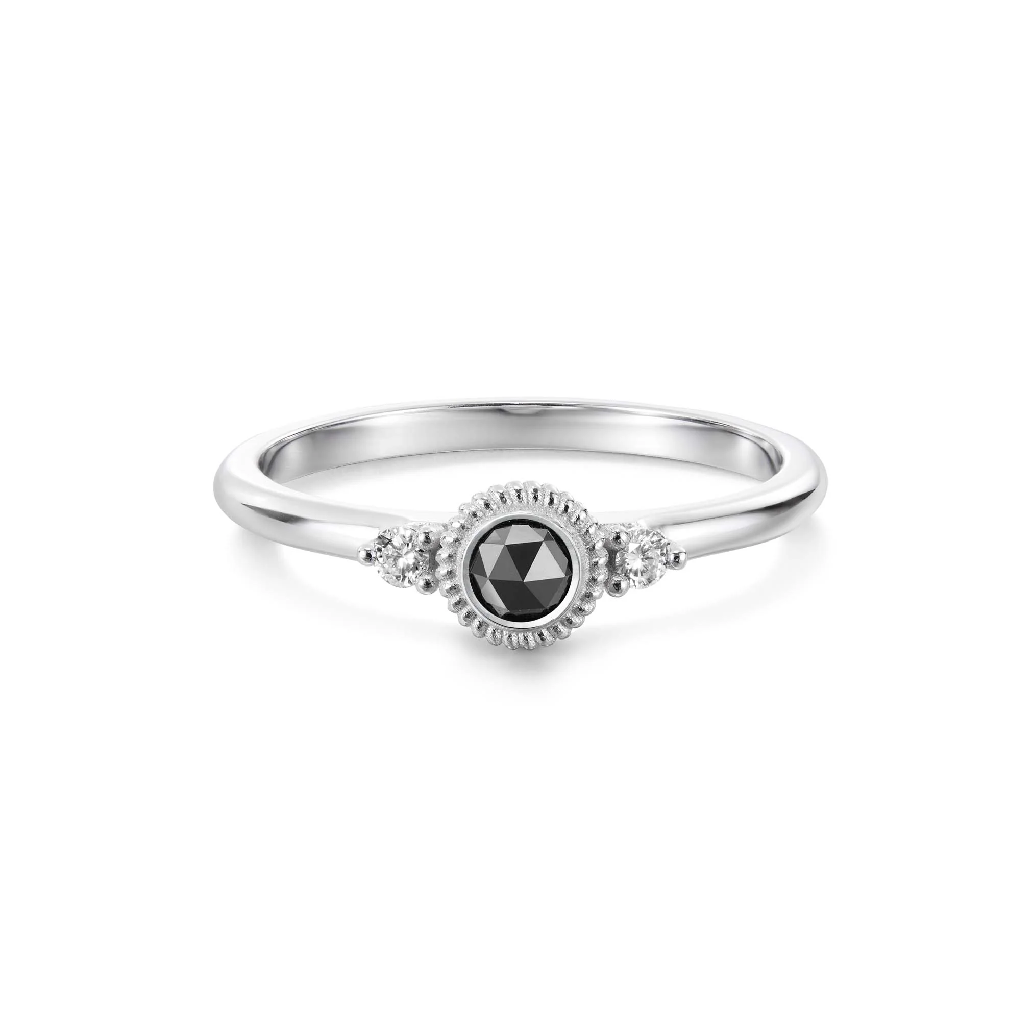 Kalevala Valittu sormus, 14K valkokultaa, musta ja kirkkaat timantit 0,23ct, Kalevala Love - Image 2