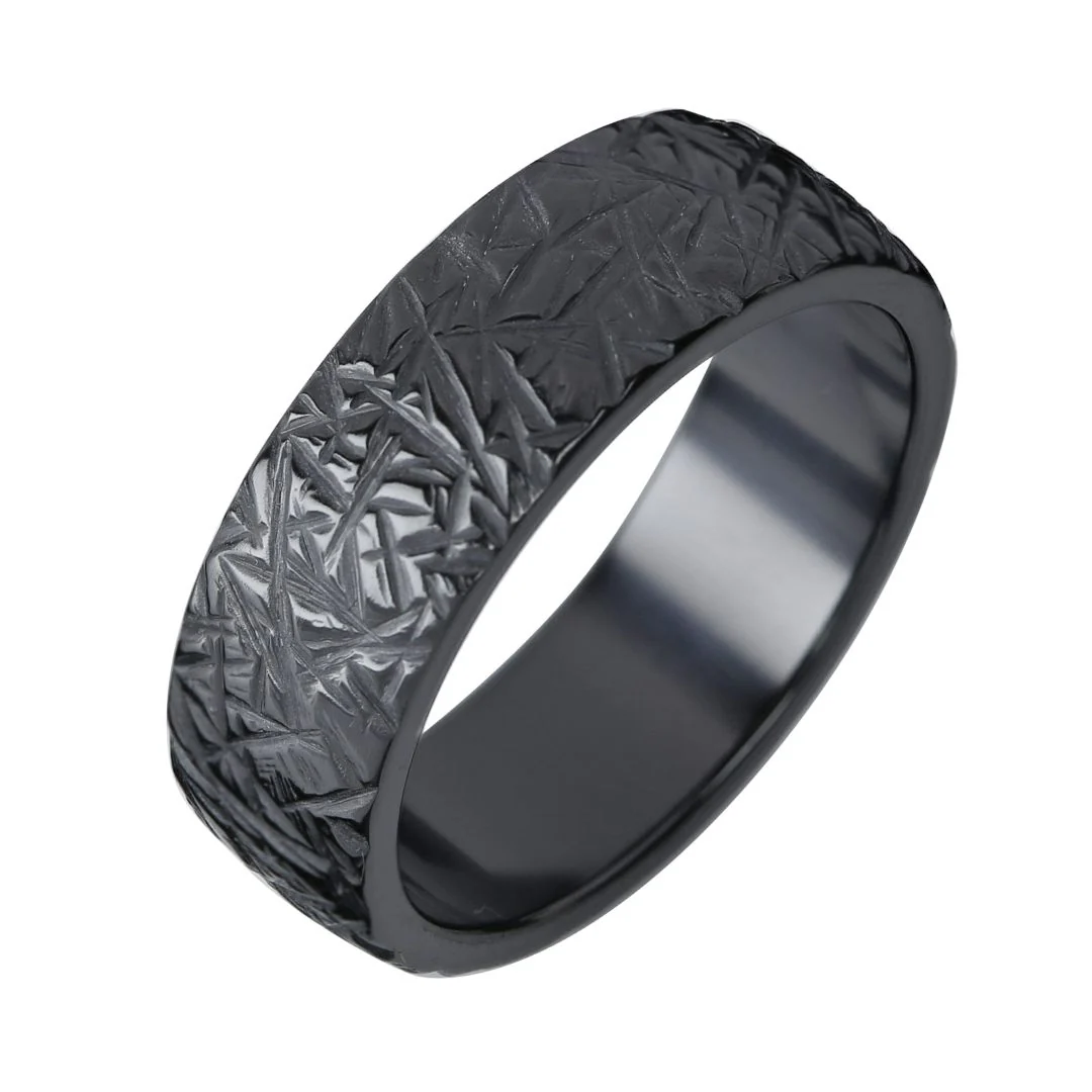 Kohinoor Duetto Black Edition, Ice kihlasormus, 7 mm, musta zirkonium 006-815
