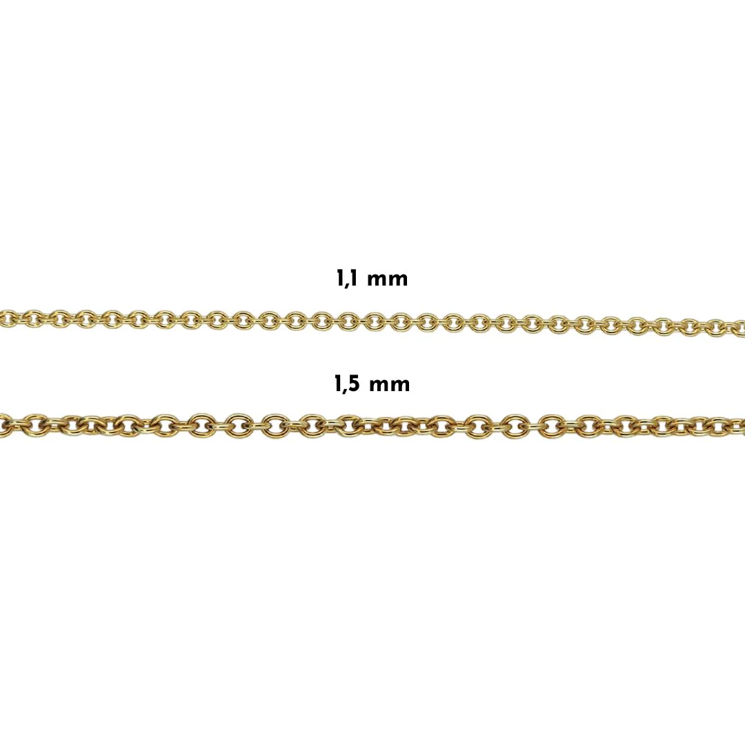Kultainen pyöristetty Ankkuriketju, riipusketju, useita kokoja - Image 2