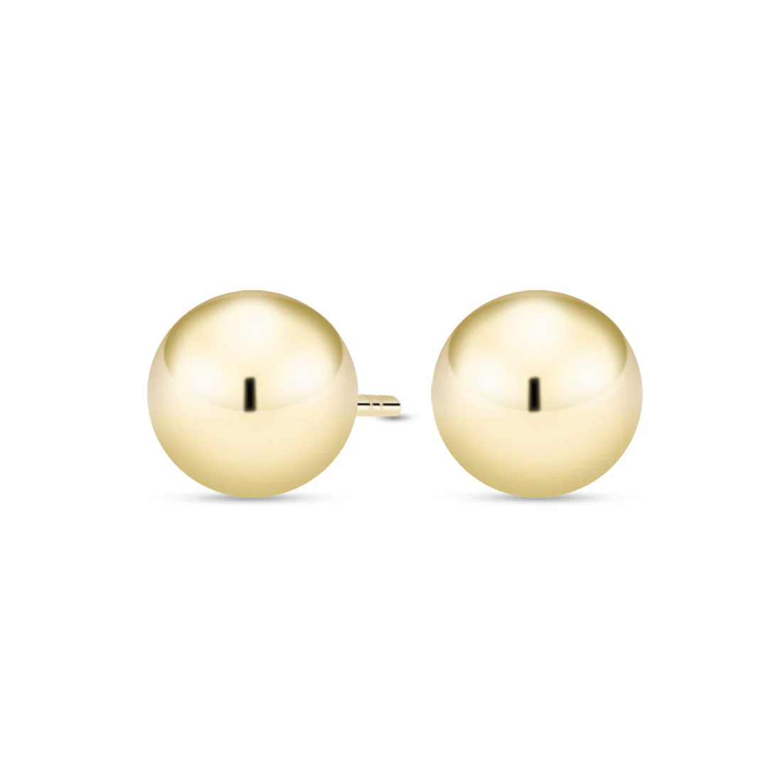 Kultaiset pallokorvakorut, 5mm pallo, 14K keltakulta