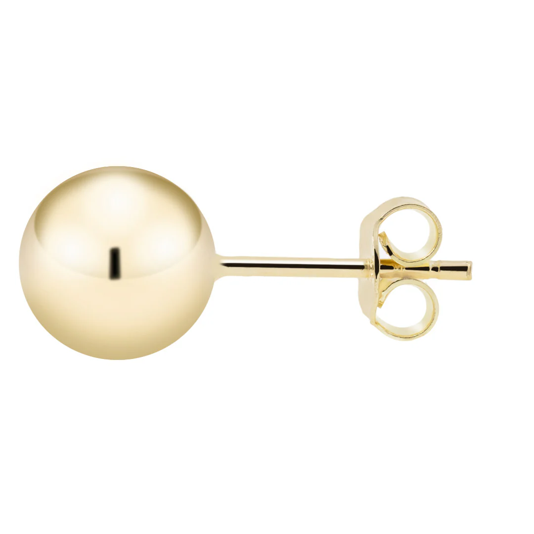 Kultaiset pallokorvakorut, 8mm pallo, 14K keltakulta - Image 3