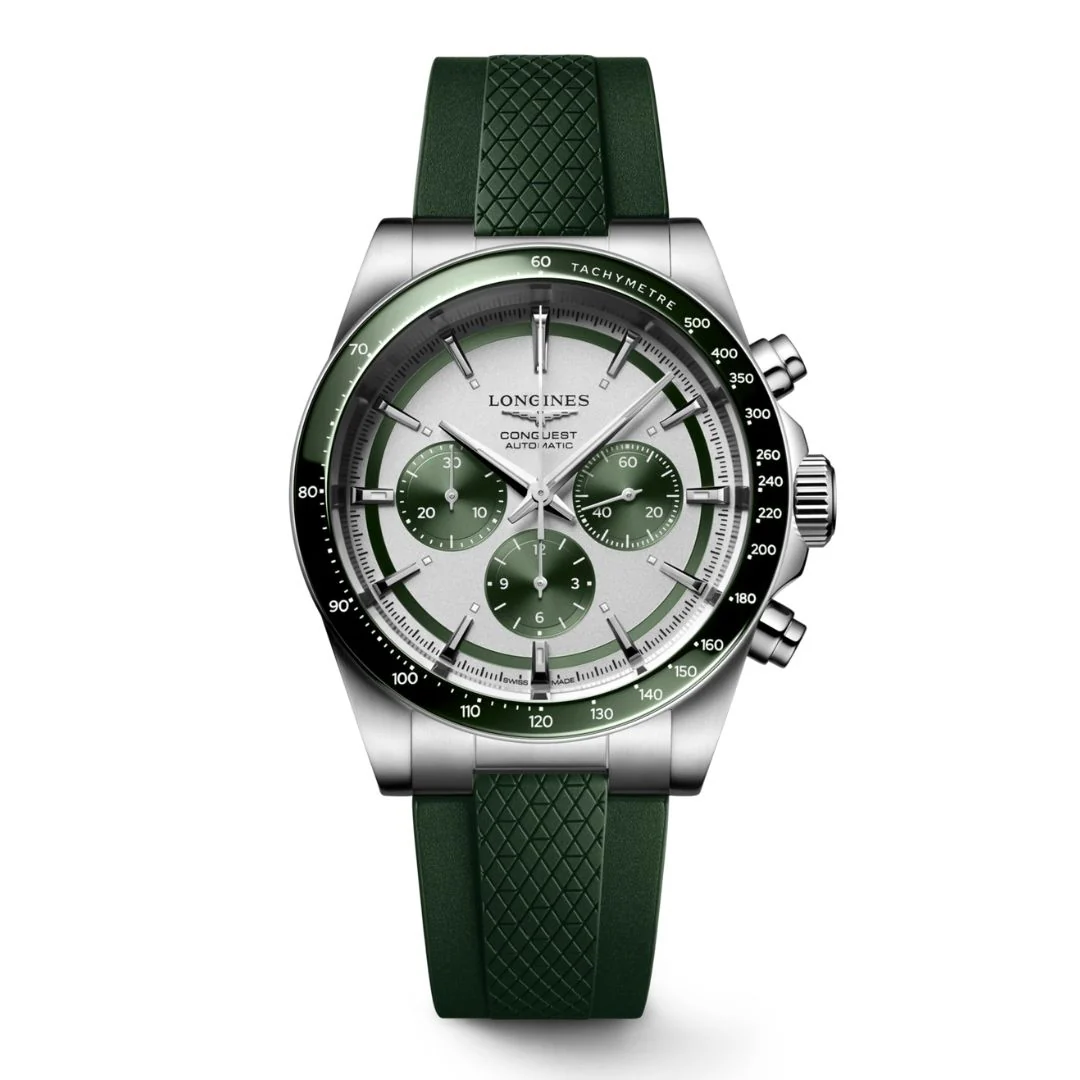 Longines Conquest Chronograph, 42mm, rannekello L38354029