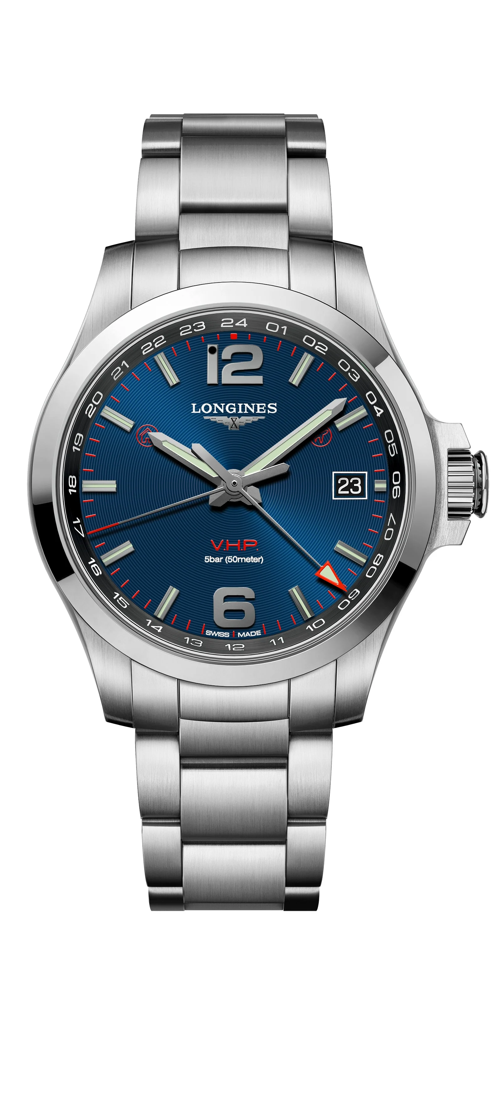 Longines L3.718.4.96.6 Conquest V.H.P. GMT rannekello