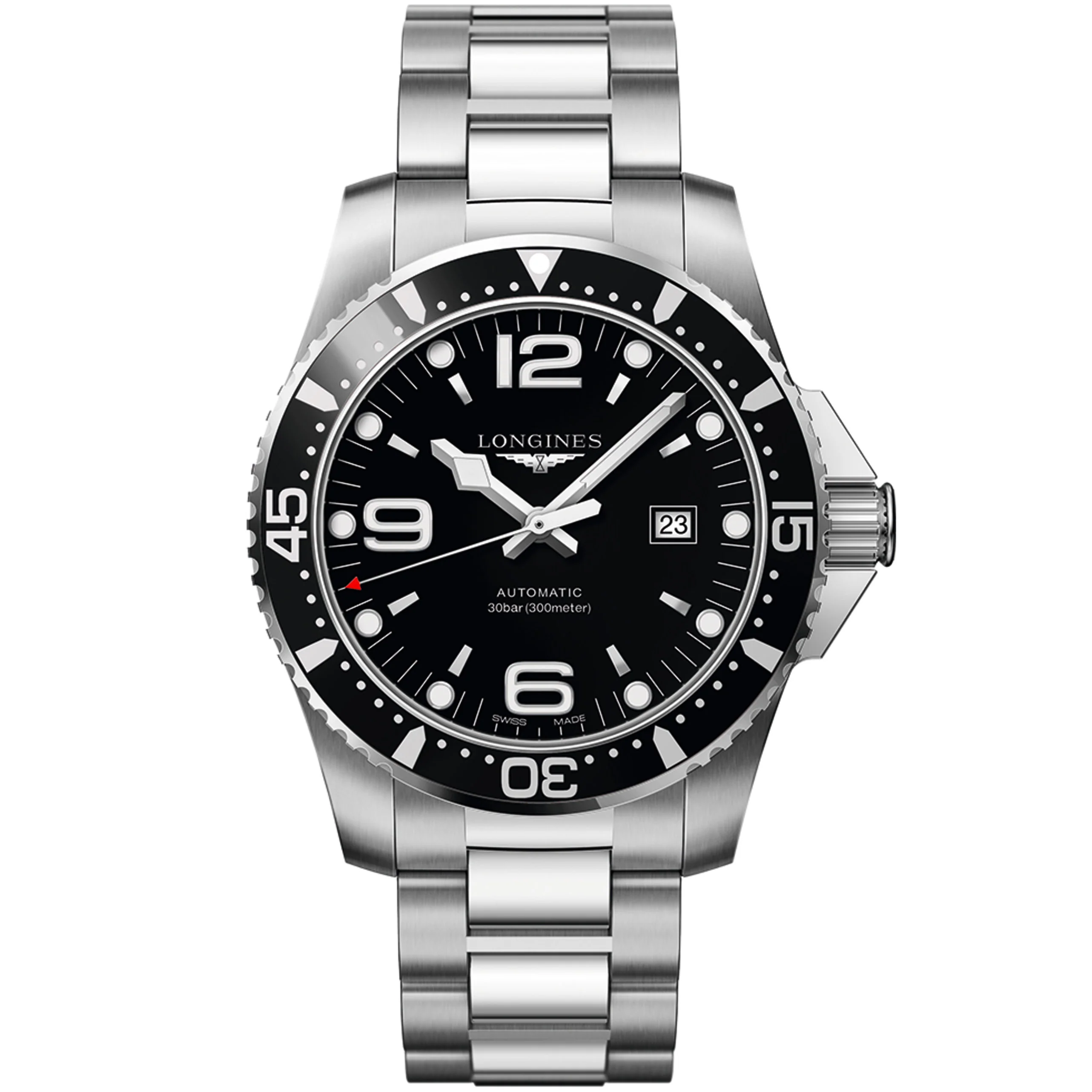 Longines L3.841.4.56.6 HydroConquest 44 mm, miesten rannekello