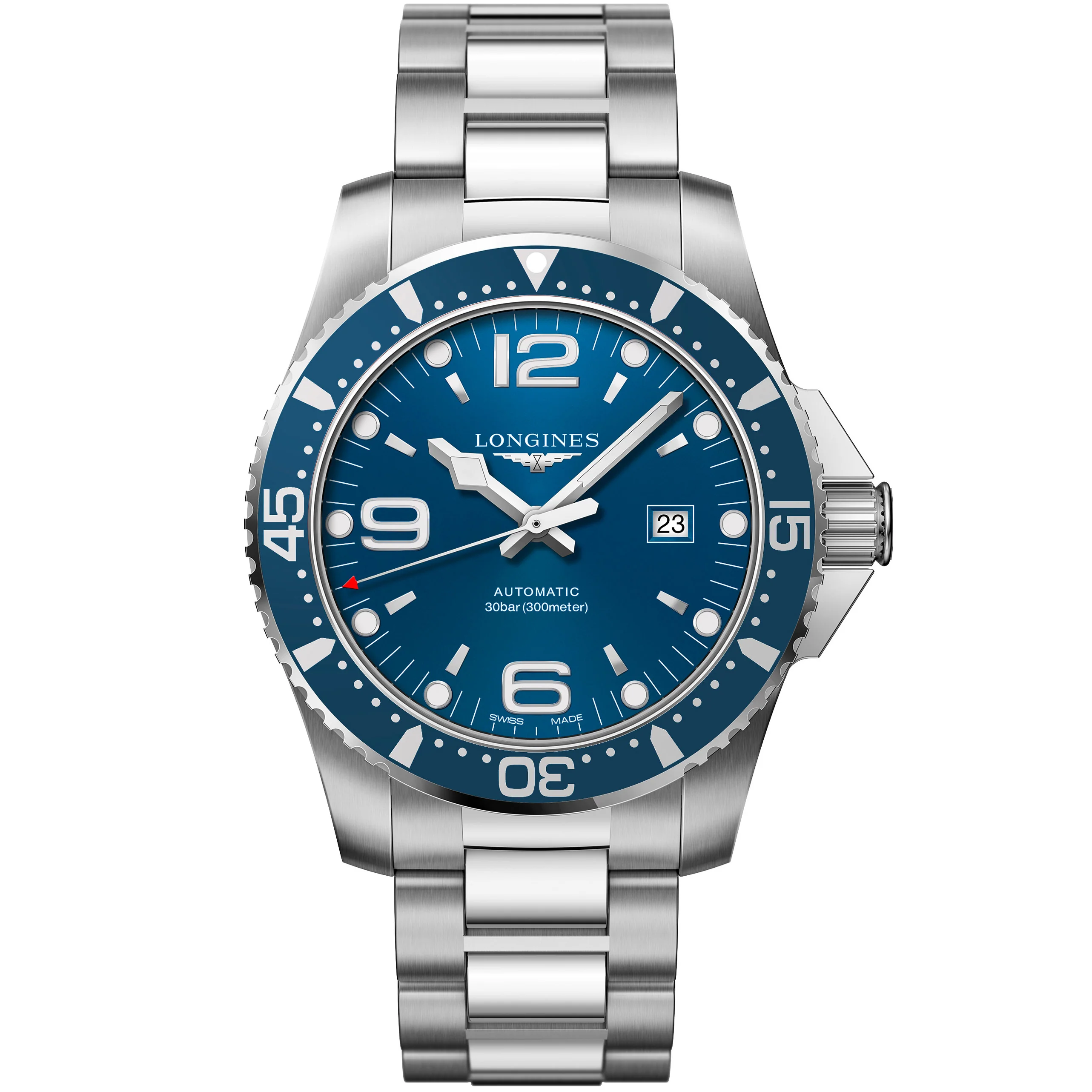 Longines L3.841.4.96.6 HydroConquest 44 mm, miesten rannekello