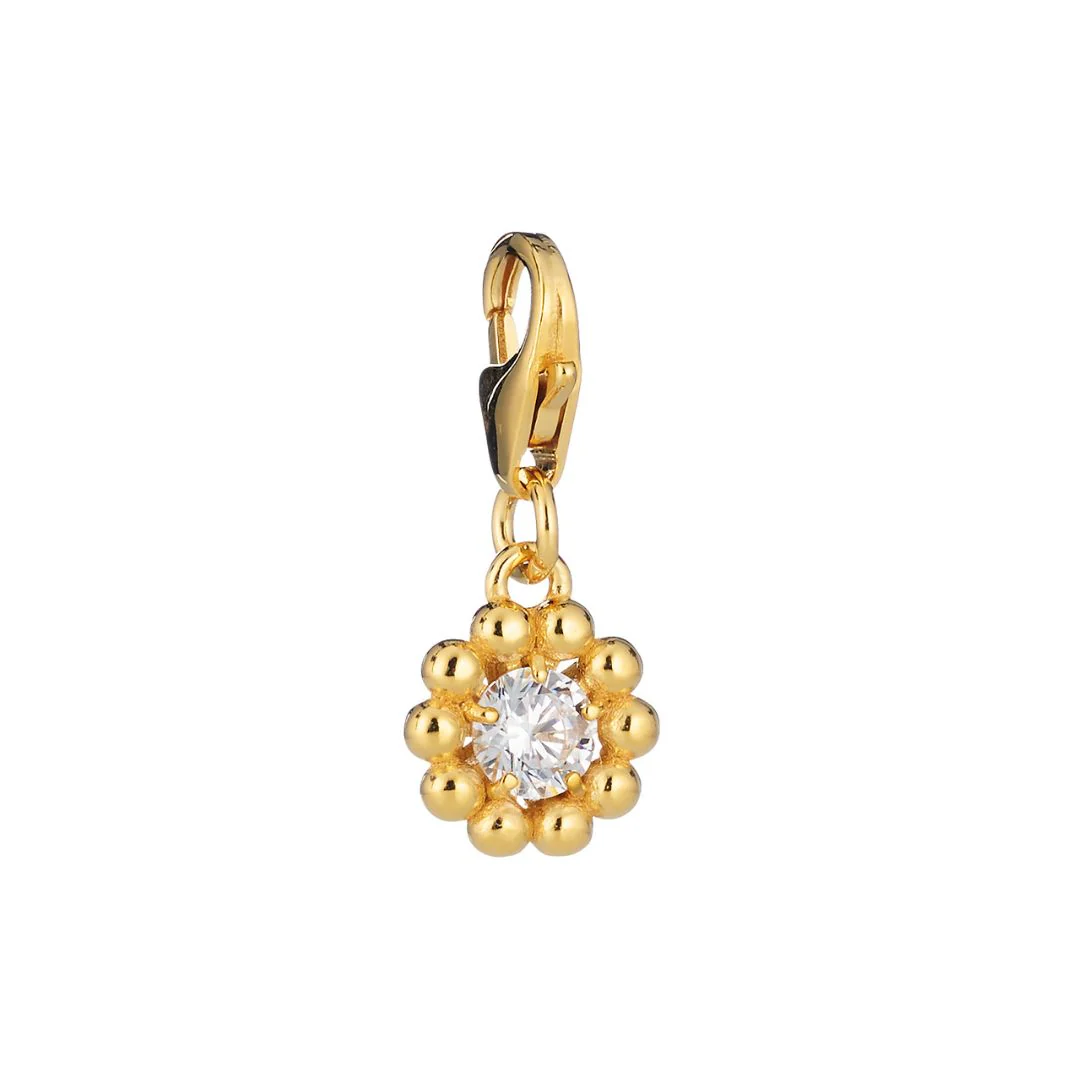 Lumoava Daisy charm, keltakullattua hopeaa