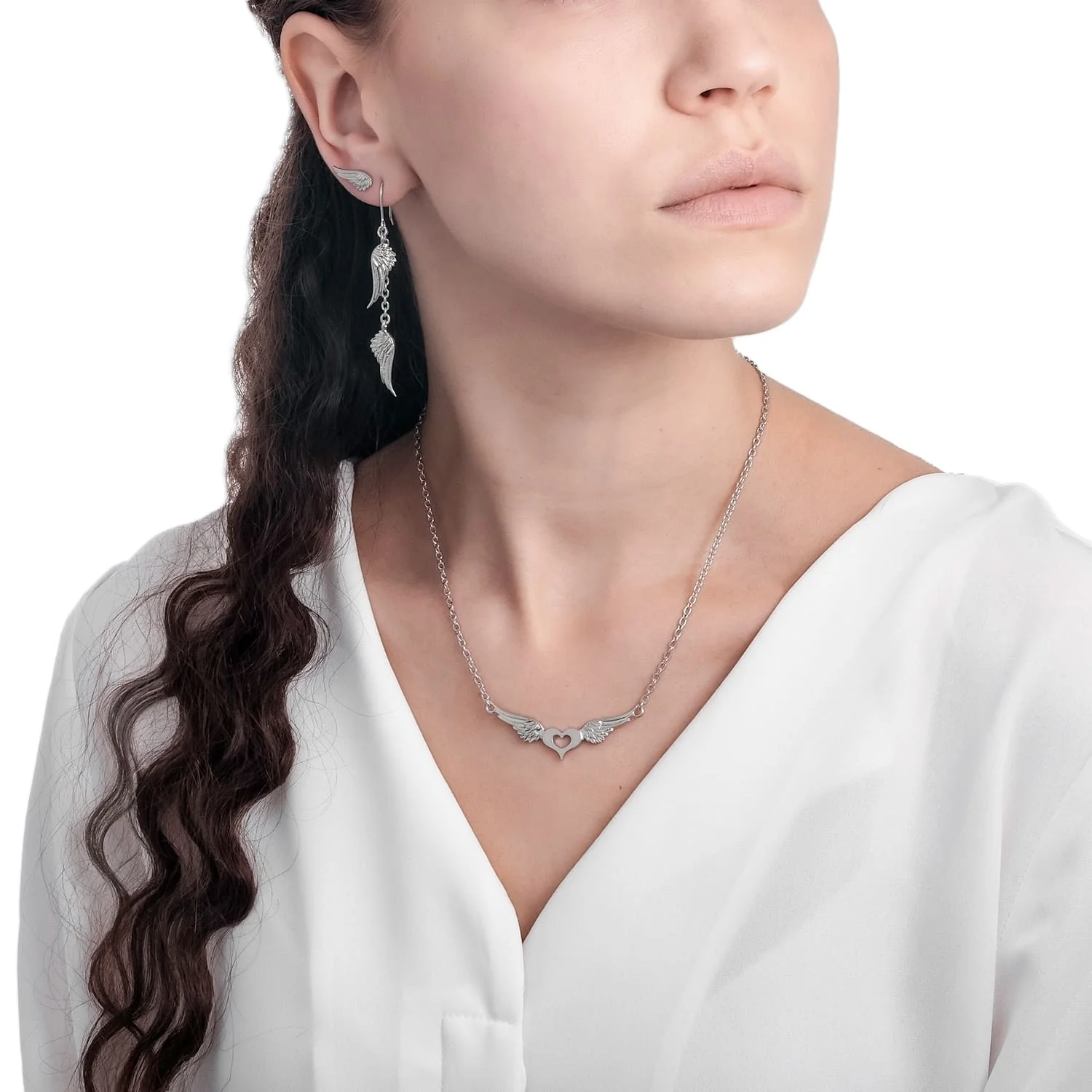 Lumoava Rakkain, hopeakorvakorut - Image 2