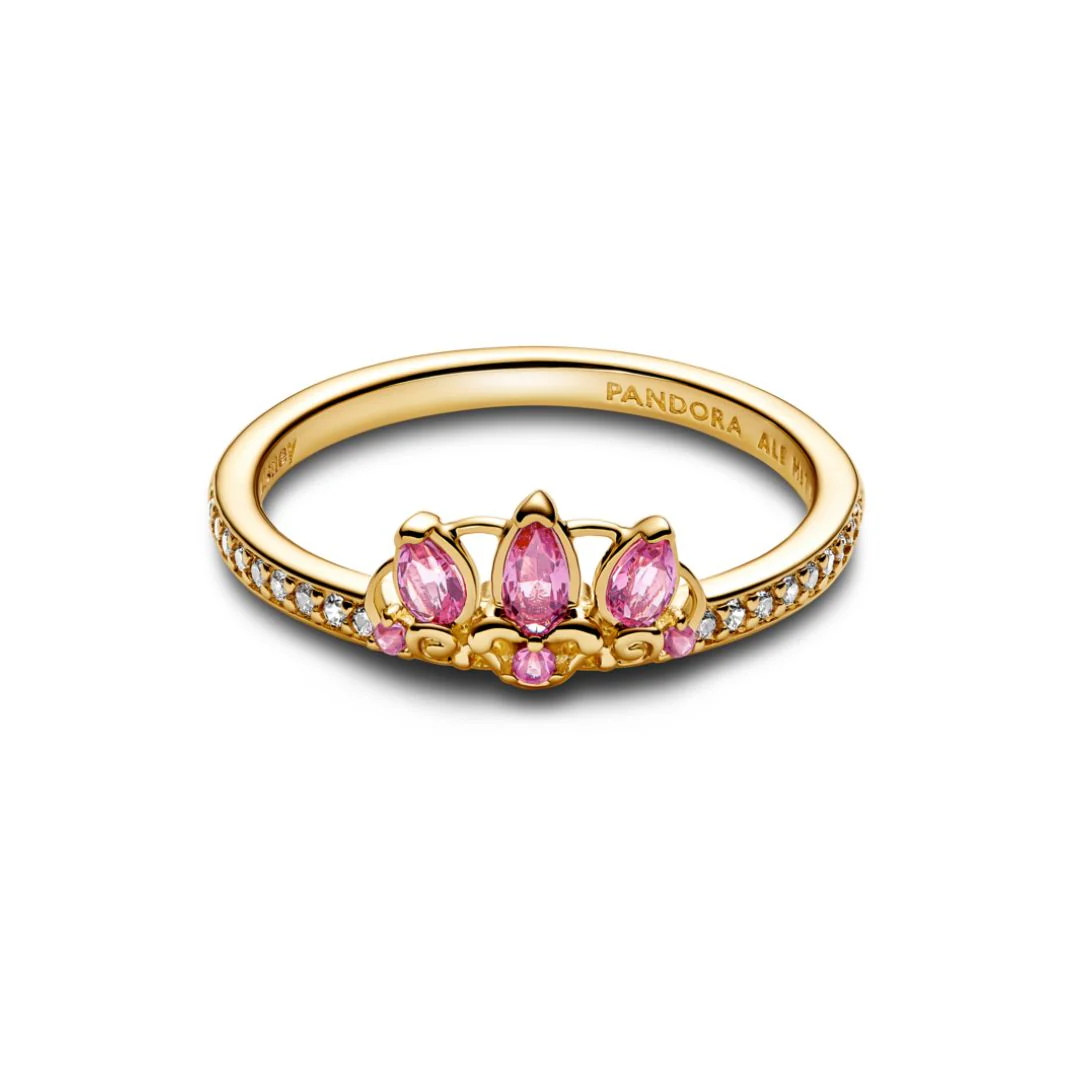 Pandora Disney Princess Rapunzel Tiara sormus, keltakullattu, 163651C01 - Image 4