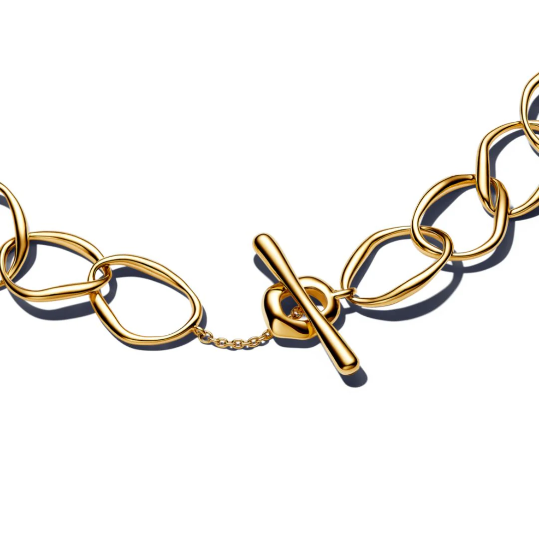 Pandora Essence Organically Shaped Link rannekoru, keltakullattu, 563864C00 - Image 4