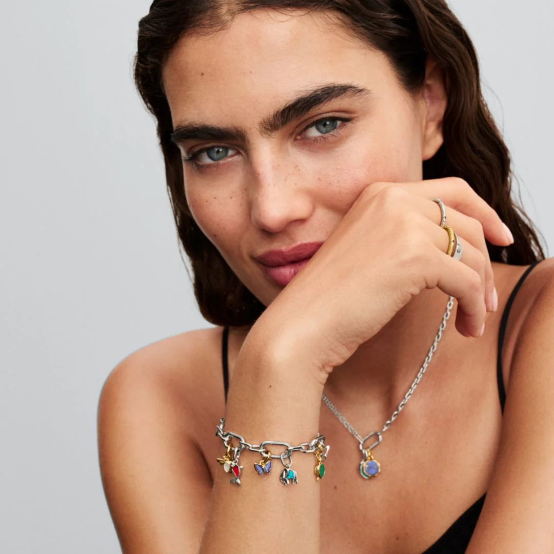 Pandora ME Blue Butterfly Mini hela, hopea, 763825C01 - Image 5