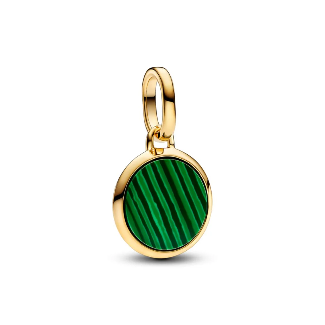 Pandora ME Green Engravable Mini Medallion hela, keltakullattu, 763389C01