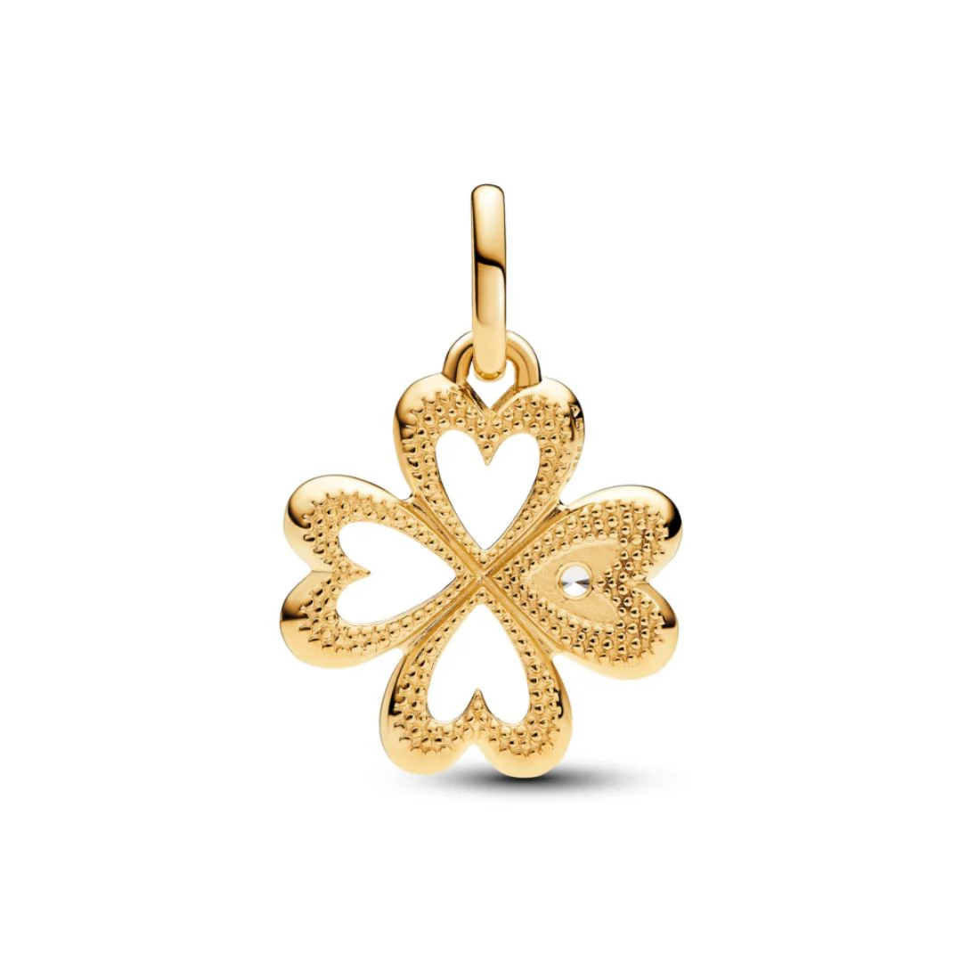 Pandora ME Heart Four-leaf Clover Medallion hela, keltakullattu, 763034C01 - Image 4