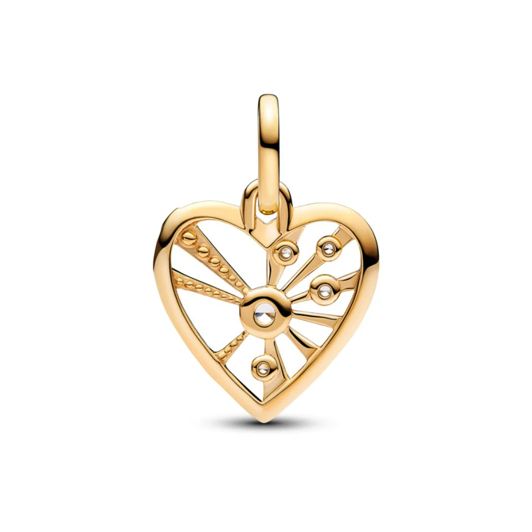 Pandora ME Heart & Rays Medallion hela, keltakullattu, 763453C01 - Image 5