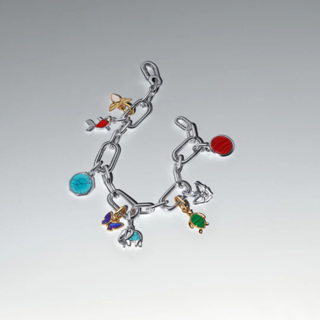 Pandora ME Red Murano Glass Koi Fish Mini hela, hopea, 793863C01 - Image 4