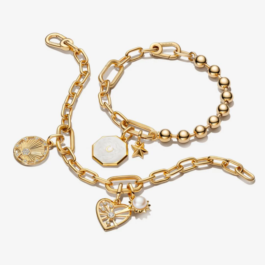 Pandora ME Small-Link Chain rannekoru, keltakullattu, 569662C00 - Image 3