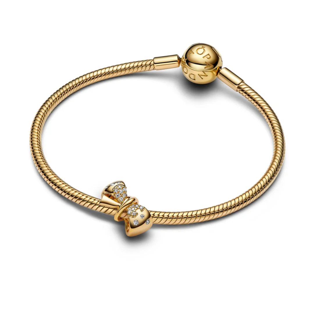 Pandora Moments Sparkling Bow hela, keltakullattu, 763442C01 - Image 4