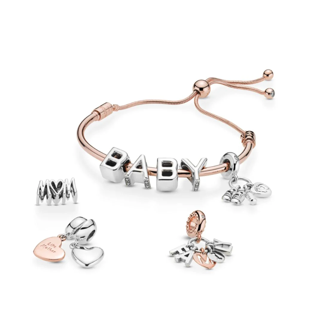 Pandora Moments Baby Bottle and Shoes hela, hopea, 798106CZ - Image 4
