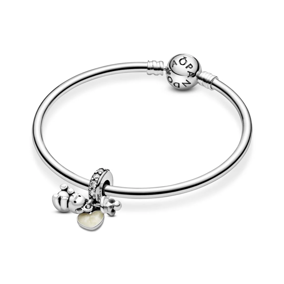 Pandora Moments Baby Teddy Bear hela, hopea, 792100CZ - Image 3
