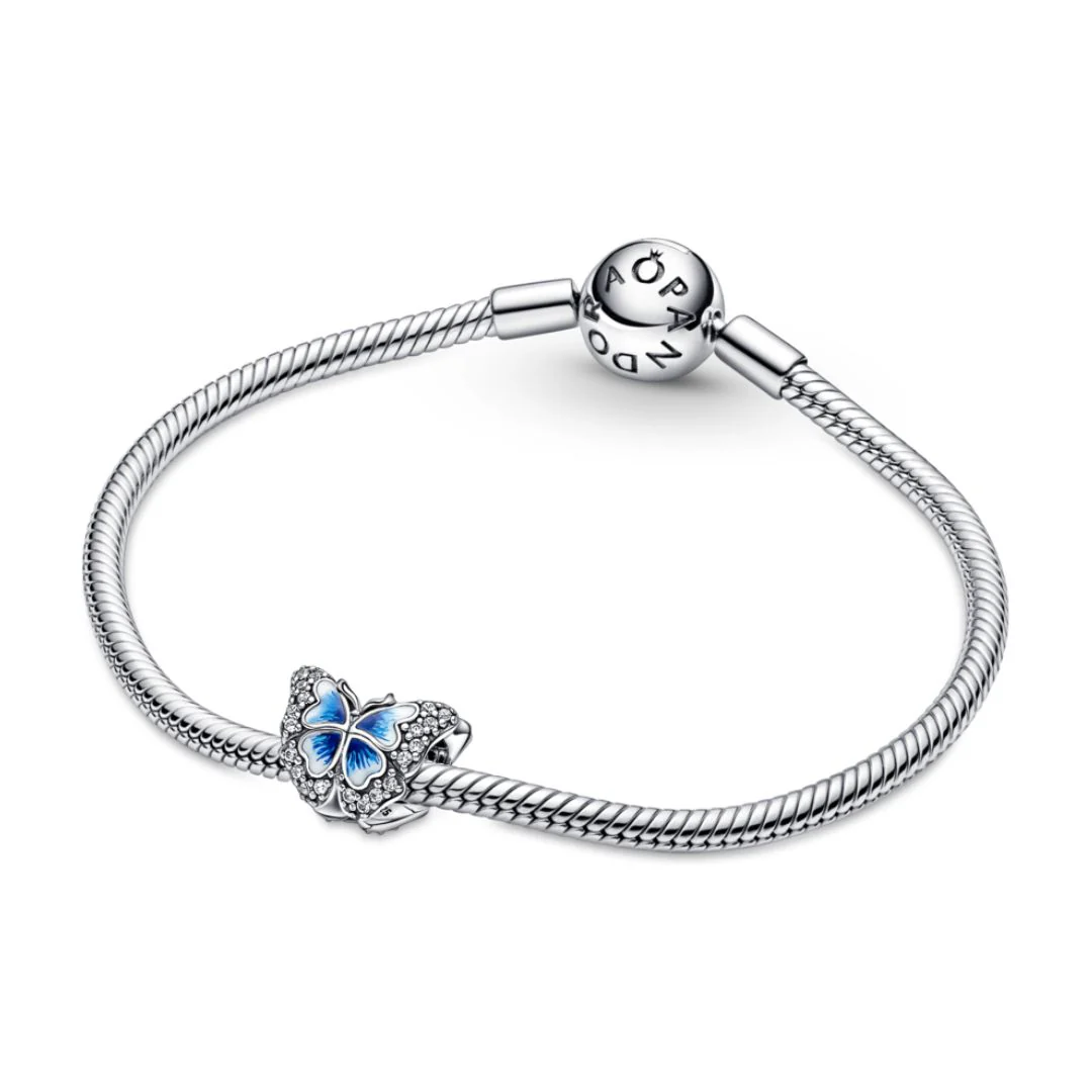 Pandora Moments Blue Butterfly Sparkling hela, hopea, 790761C01 - Image 4