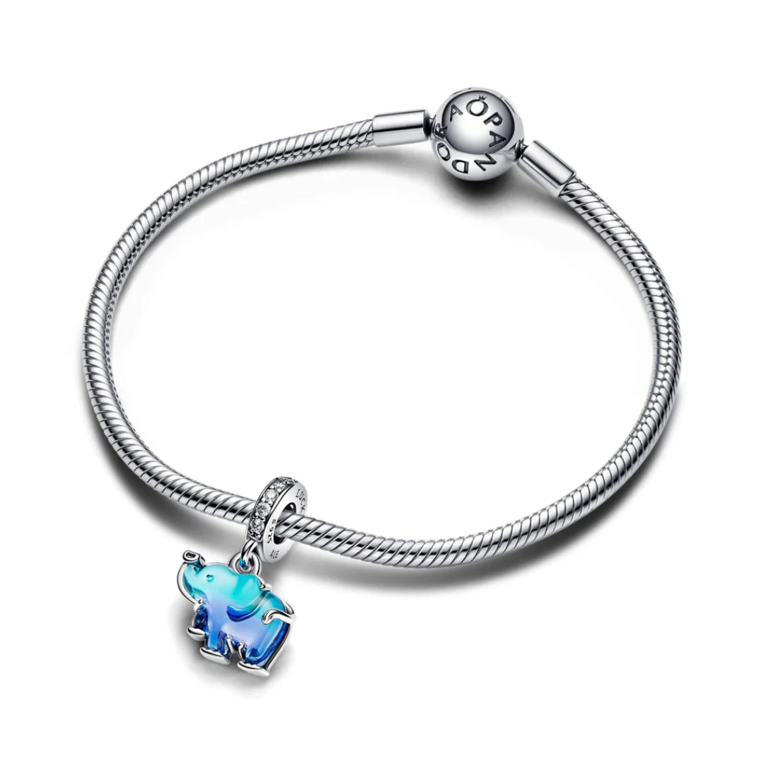 Pandora Moments Blue Murano Glass Elephant hela hopea 793339C01 - Image 3