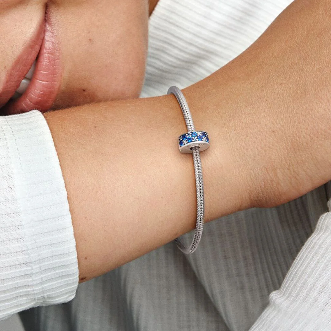 Pandora Moments Blue Pavé lukkopala, hopea, 791817NSBMX - Image 4