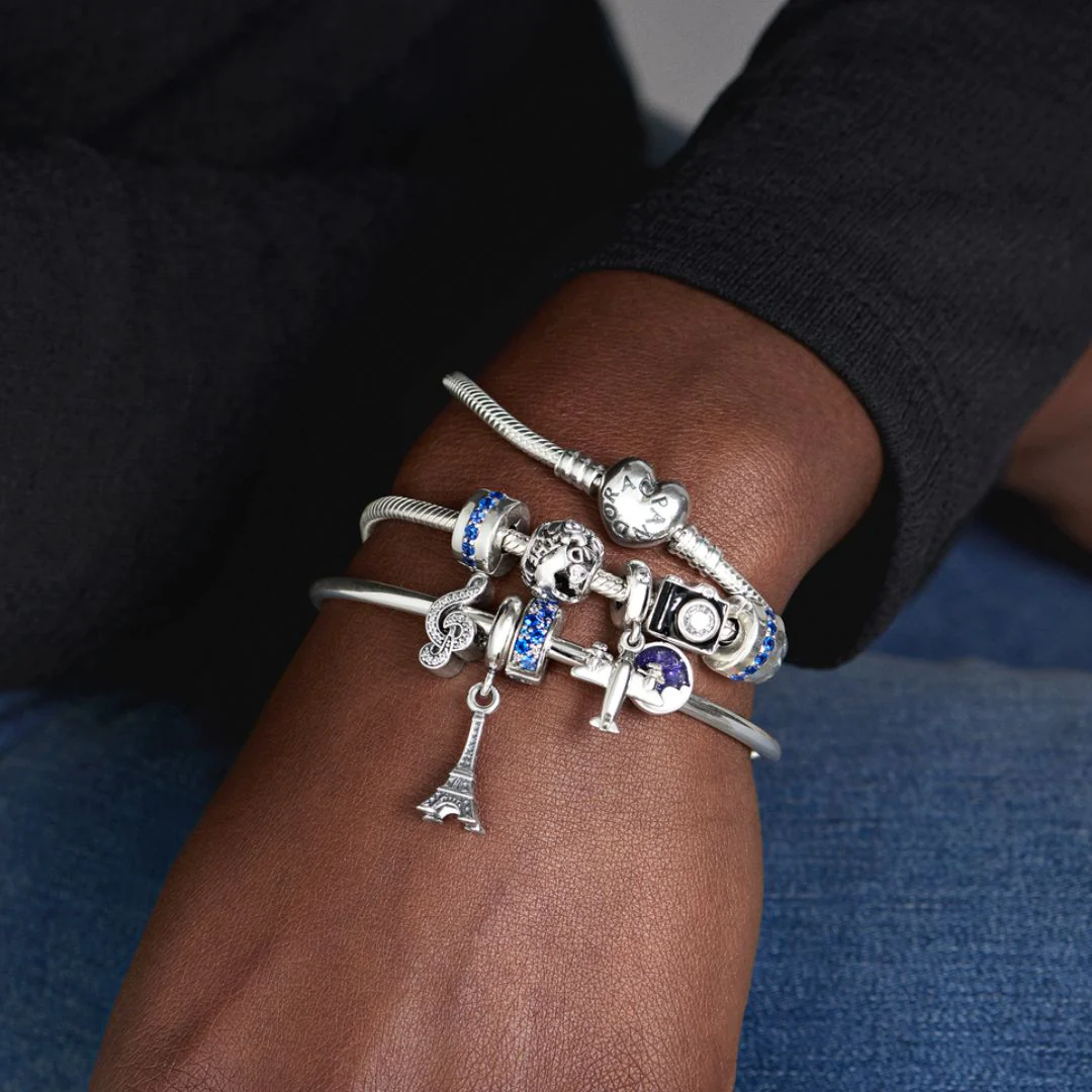 Pandora Moments Blue Pavé lukkopala, hopea, 791817NSBMX - Image 5