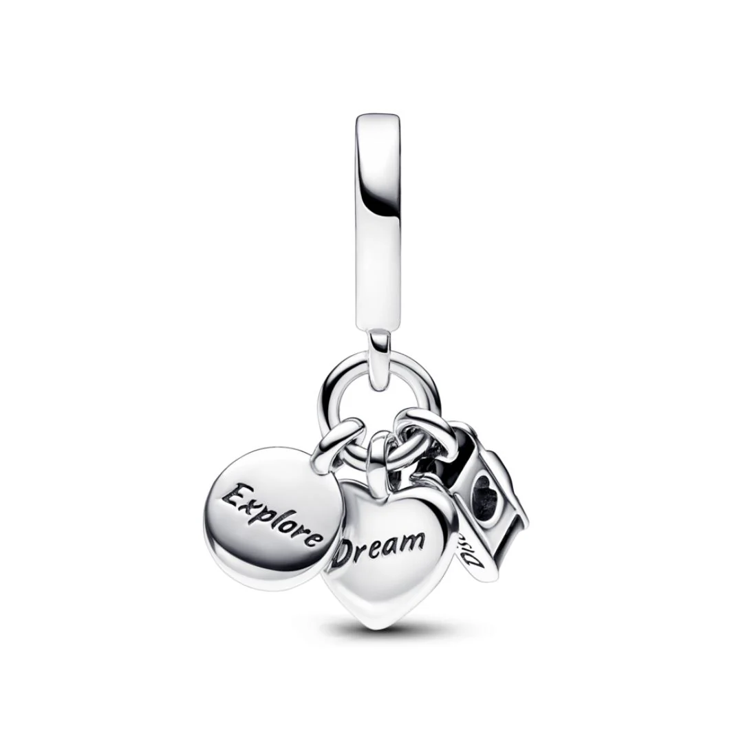 Pandora Moments Camera, Heart & Compass Triple hela, hopea, 792703C01 - Image 2