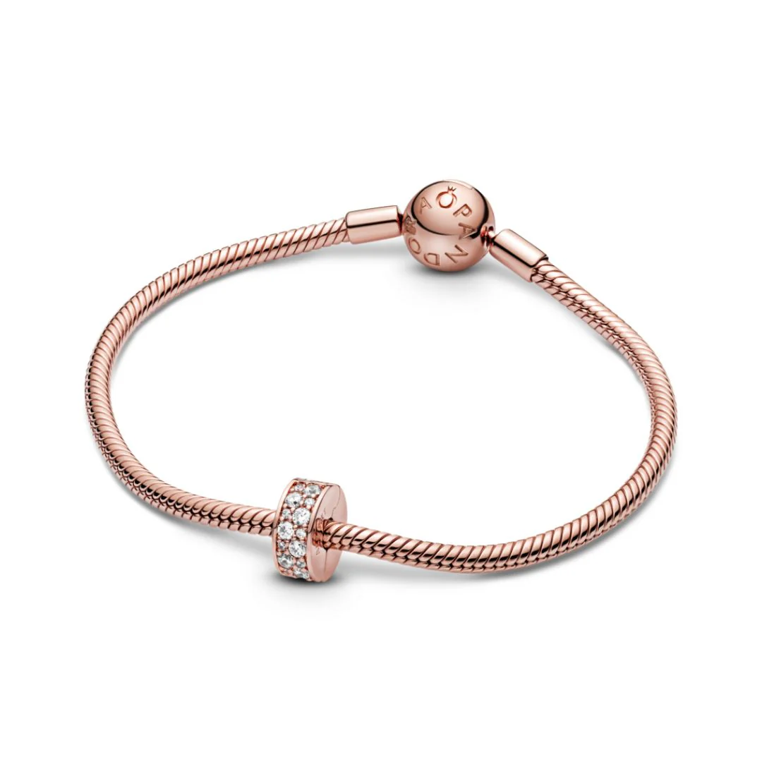 Pandora Moments Clear Pavé lukkopala, ruusukullattu, 781817CZ - Image 3