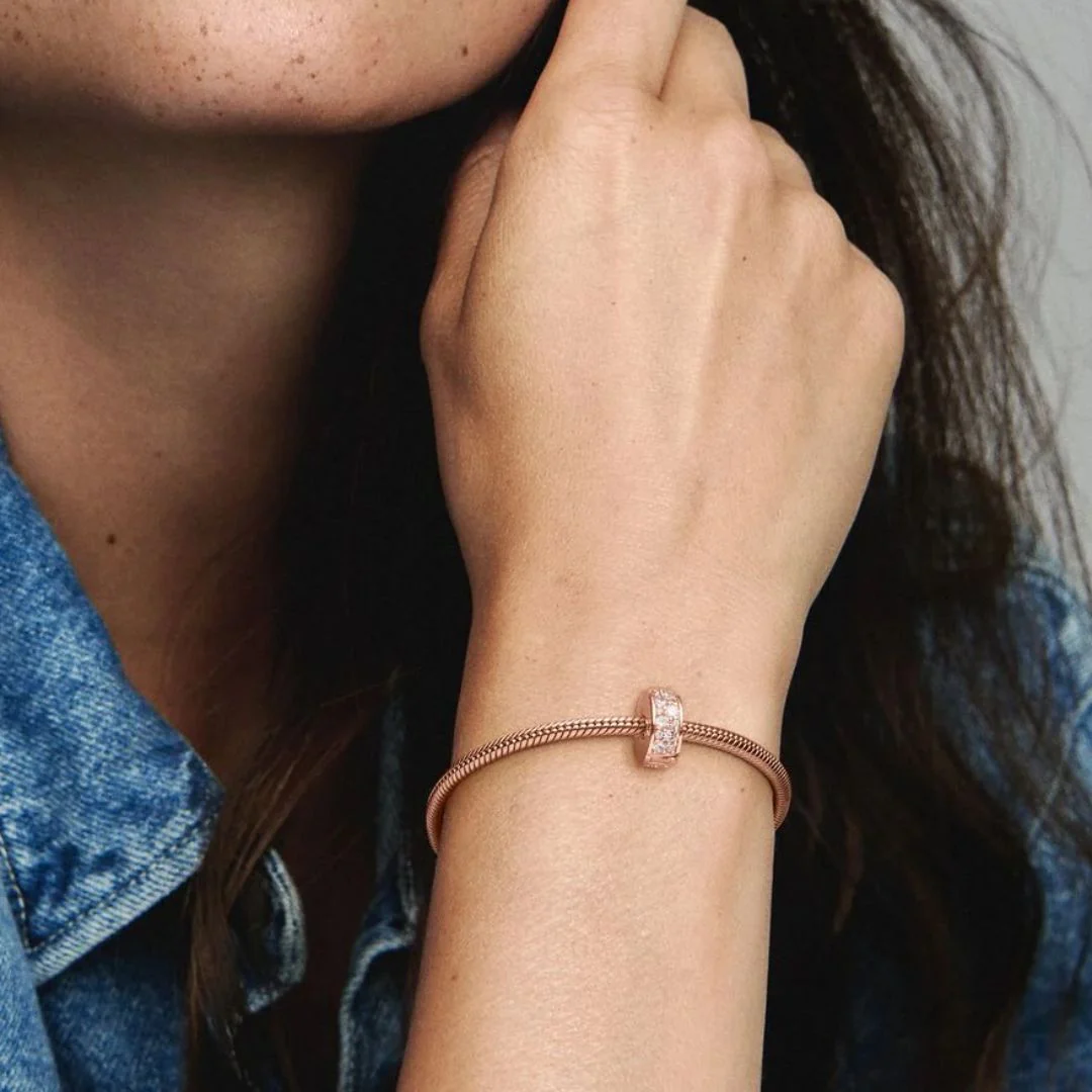 Pandora Moments Clear Pavé lukkopala, ruusukullattu, 781817CZ - Image 4