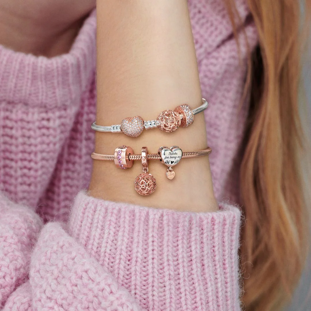 Pandora Moments Clear Pavé lukkopala, ruusukullattu, 781817CZ - Image 6