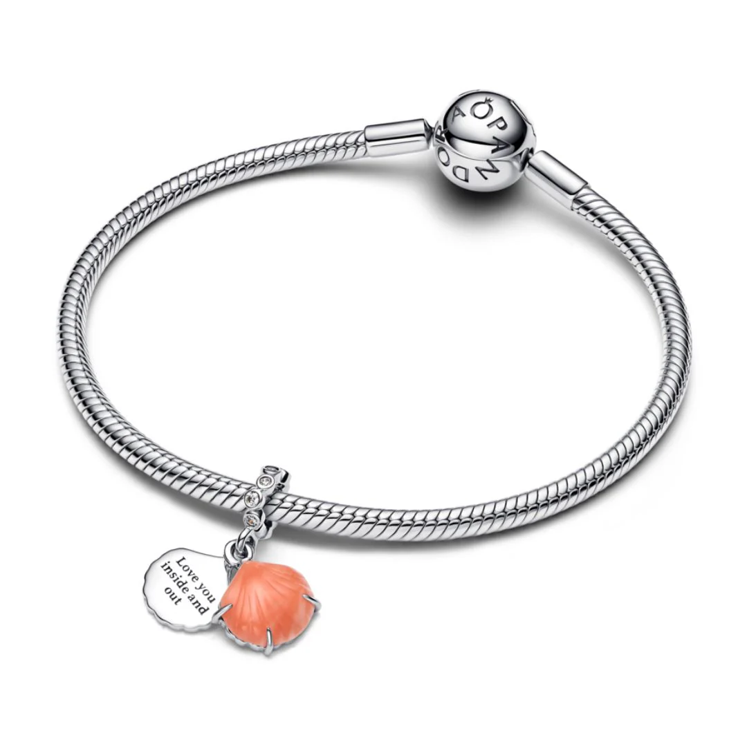 Pandora Moments Coral-coloured Shell Double hela, hopea, 793821C01 - Image 3