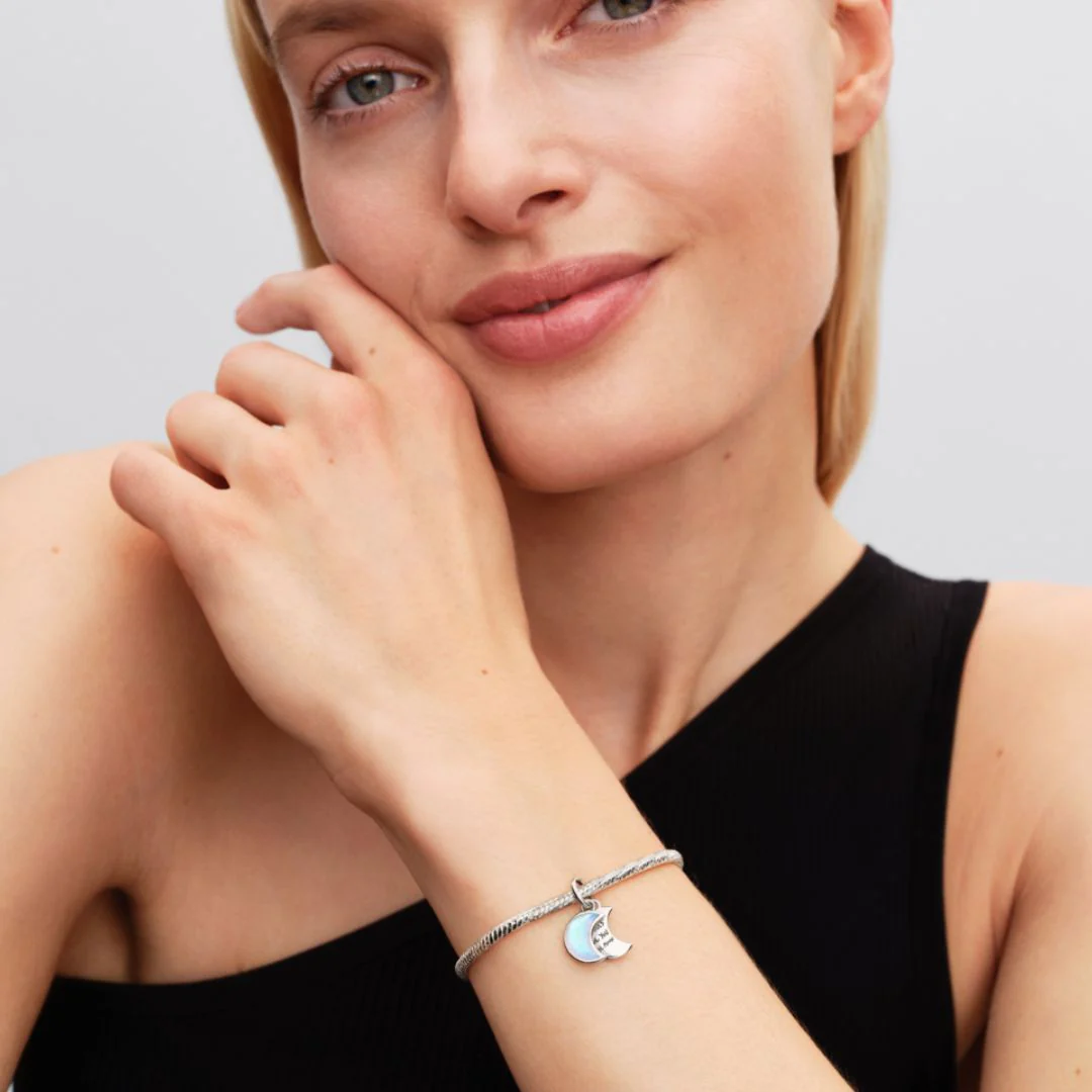 Pandora Moments Crescent Moon Double hela, hopea, 794272C01 - Image 4