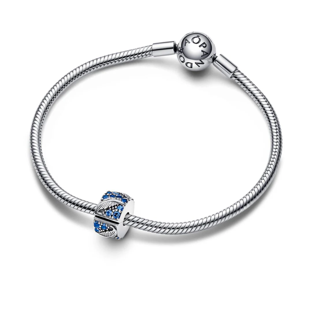 Pandora Moments Curved Feather & Pave lukkopala, hopea, 792552C01 - Image 3