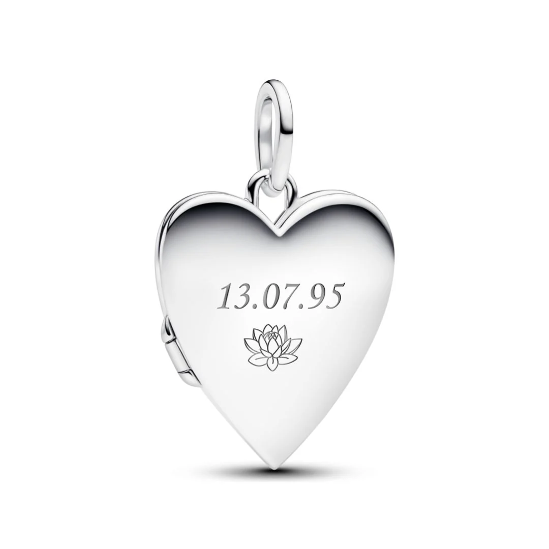 Pandora Moments Engravable Openable Heart Tag riipus, hopea, 394013C01 - Image 4