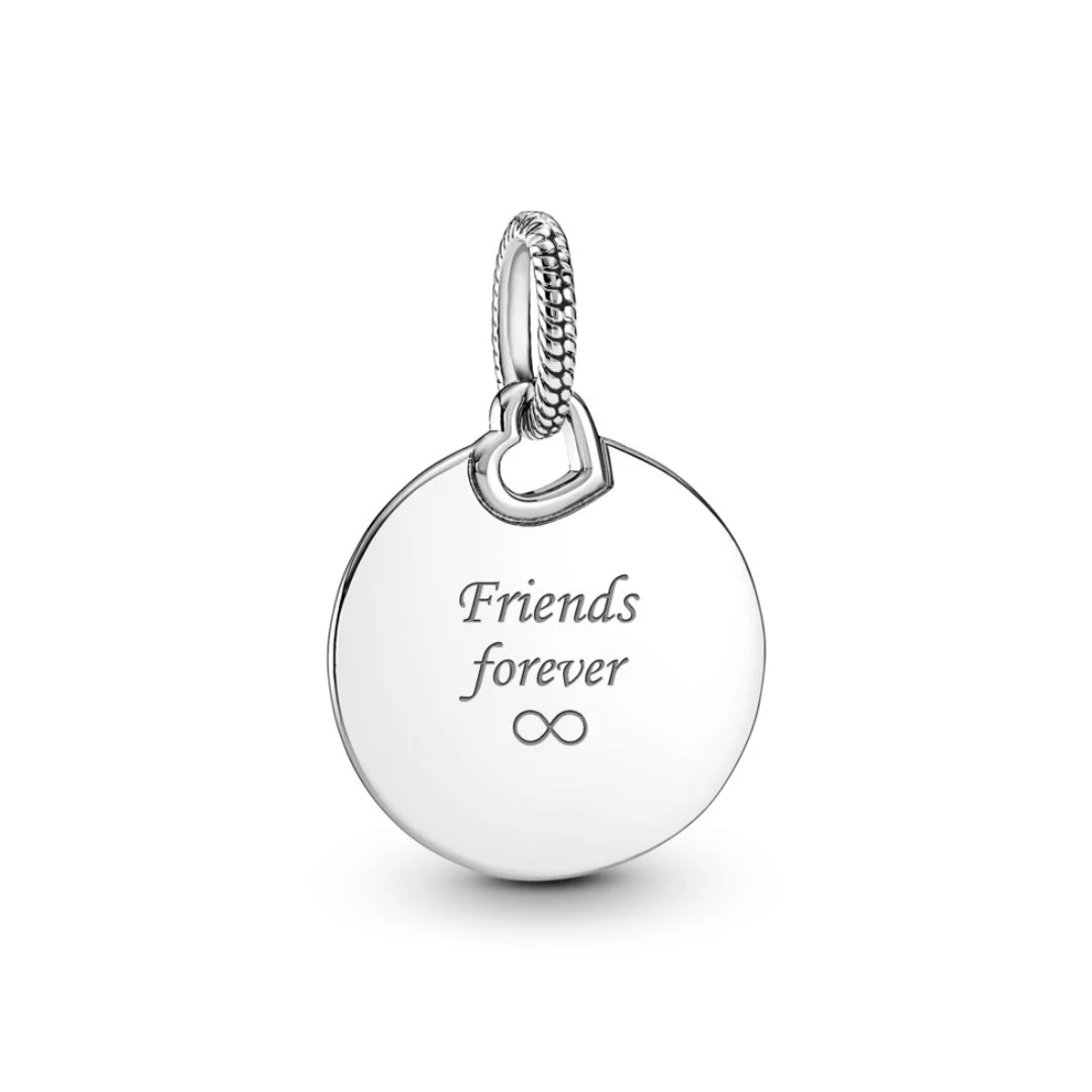 Pandora Moments Engravable Round Tag riipus, hopea, 398610C00 - Image 4