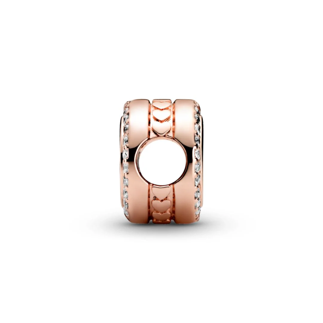 Pandora Moments Engravable Sparkling Button hela, ruusukullattu, 788747C01 - Image 5