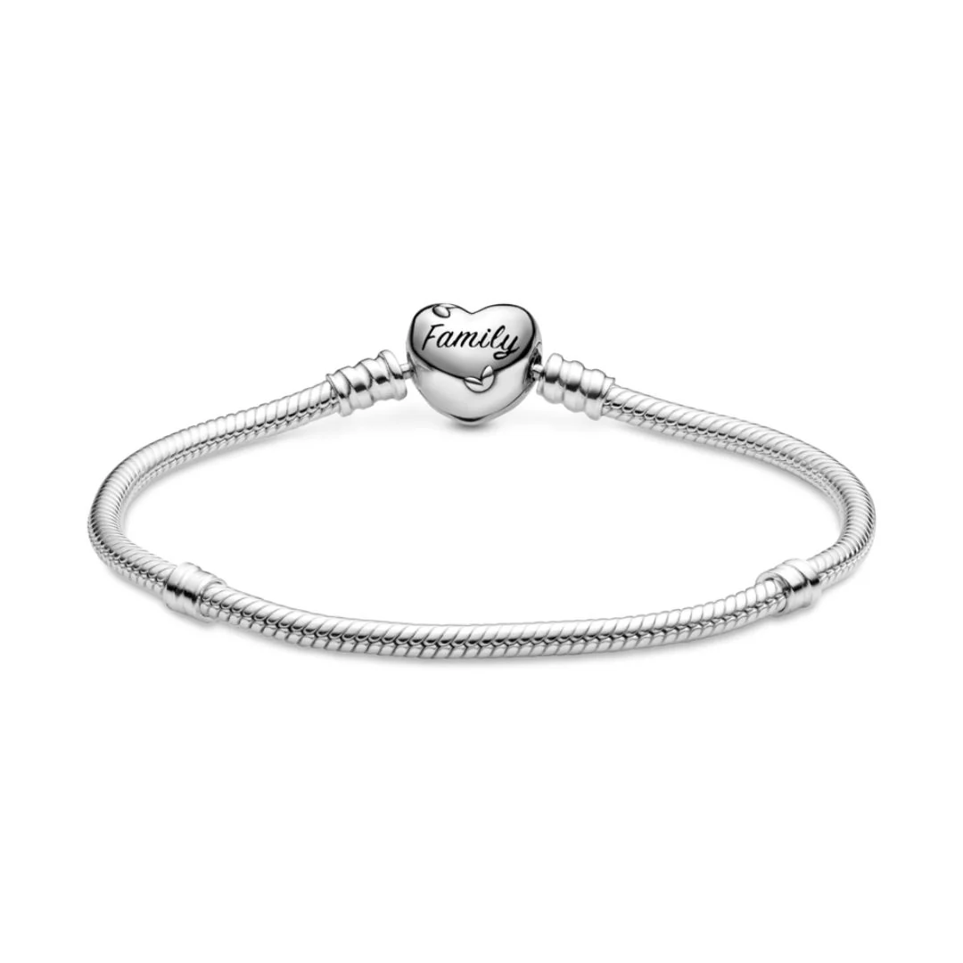 Pandora Moments Family Tree Heart Clasp Snake Chain rannekoru, hopea, 598827C01 - Image 5