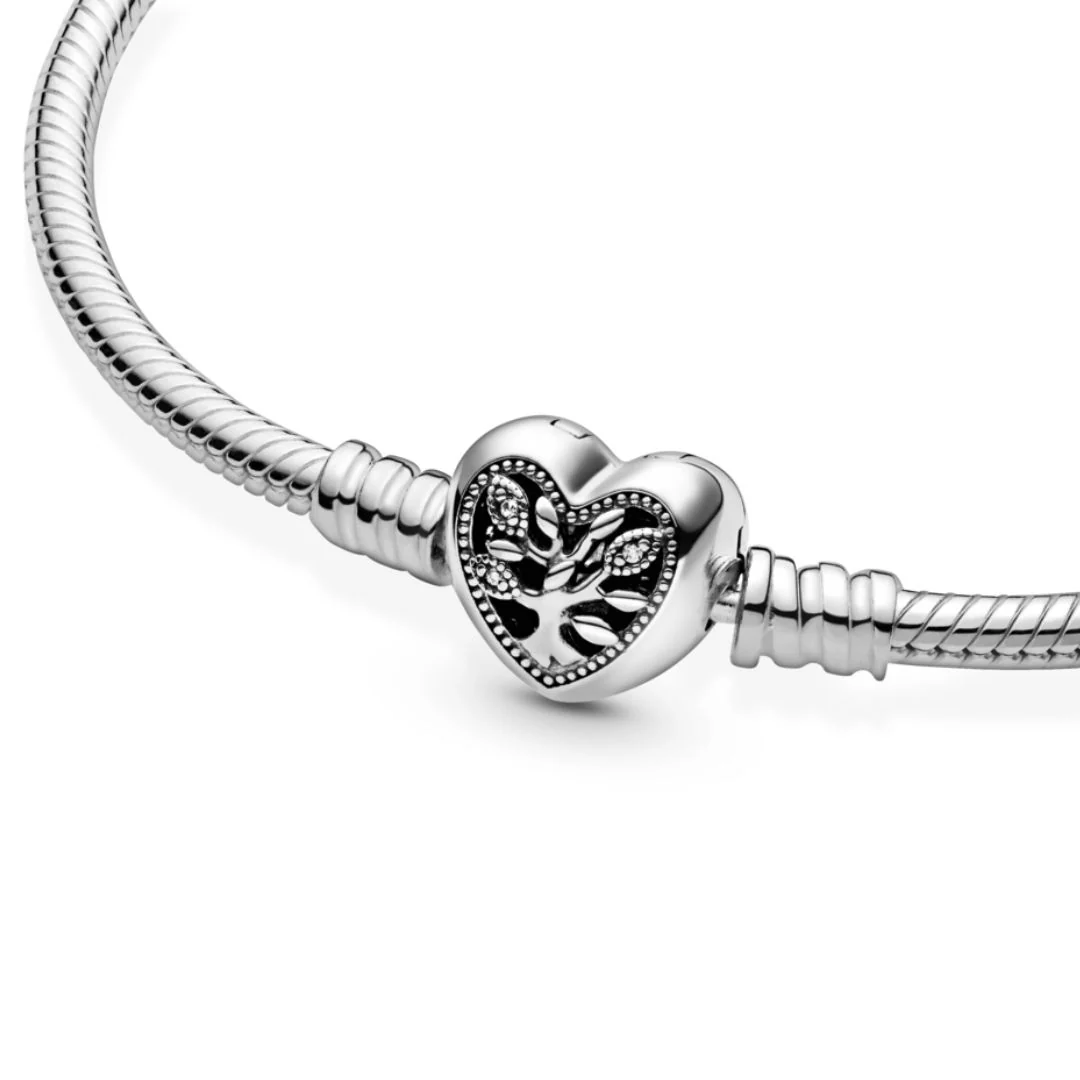 Pandora Moments Family Tree Heart Clasp Snake Chain rannekoru, hopea, 598827C01 - Image 6