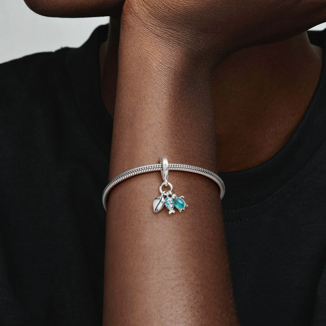 Pandora Moments Fish, Sea Turtle & Conch Triple hela, hopea, 791697C01 - Image 5